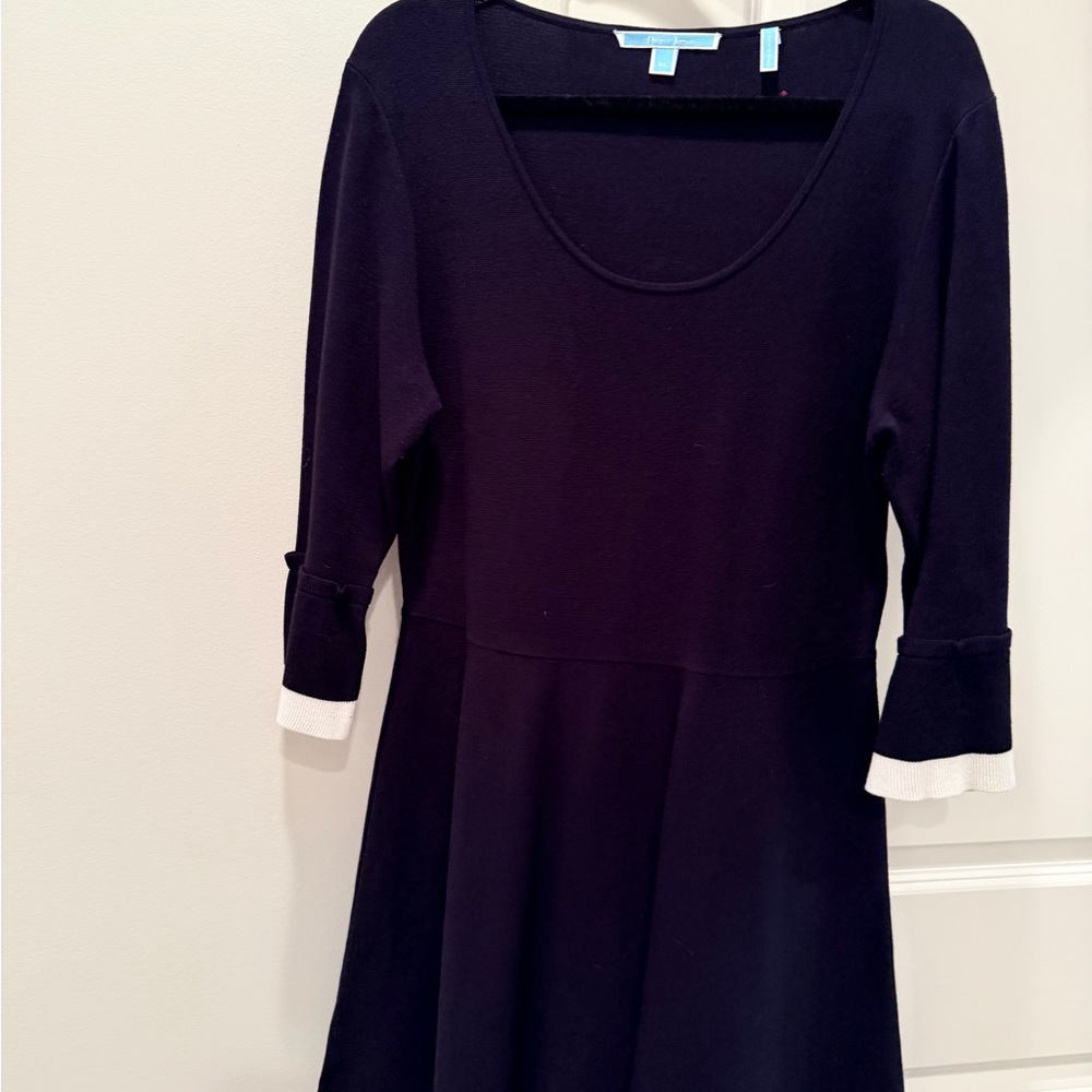 Draper James Black Dress with White Cuffs